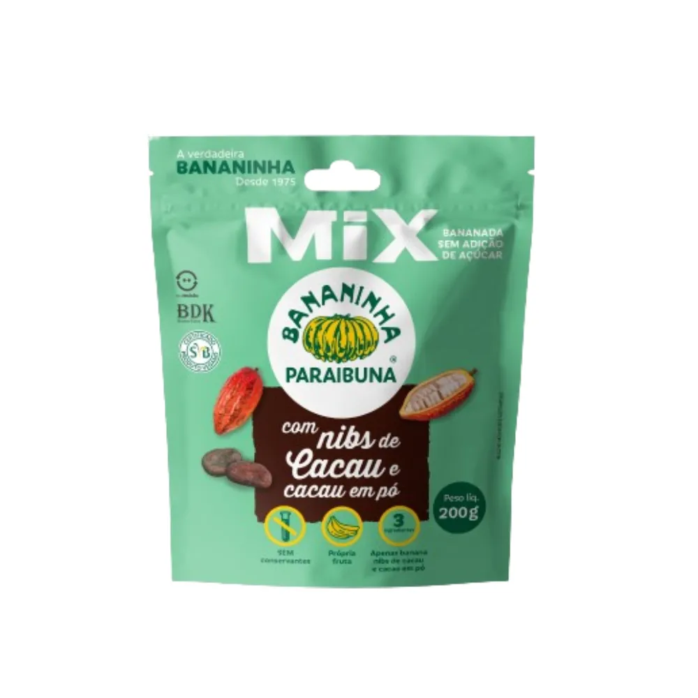 BANANINHA PARAIBUNA NIBS CACAU PO 200G